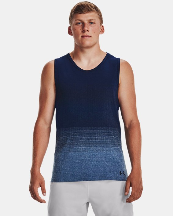 Men's UA Seamless Lux Tank in Blue image number 0